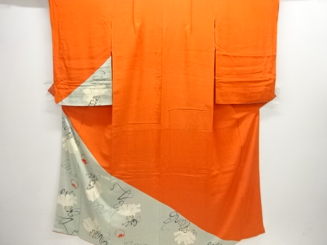 アンティーク　錦紗花模様着物